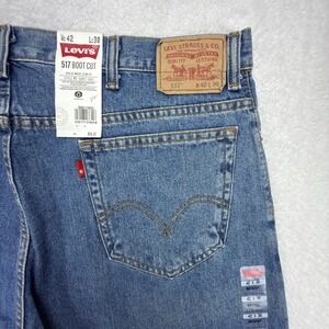 Levis 517 Boot Cut Denim Jeans Mens 42x30 Blue NWT